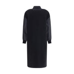 PINKO Long Coat in wool-blend cloth and technical satin PI-105640A2SLZ99-M