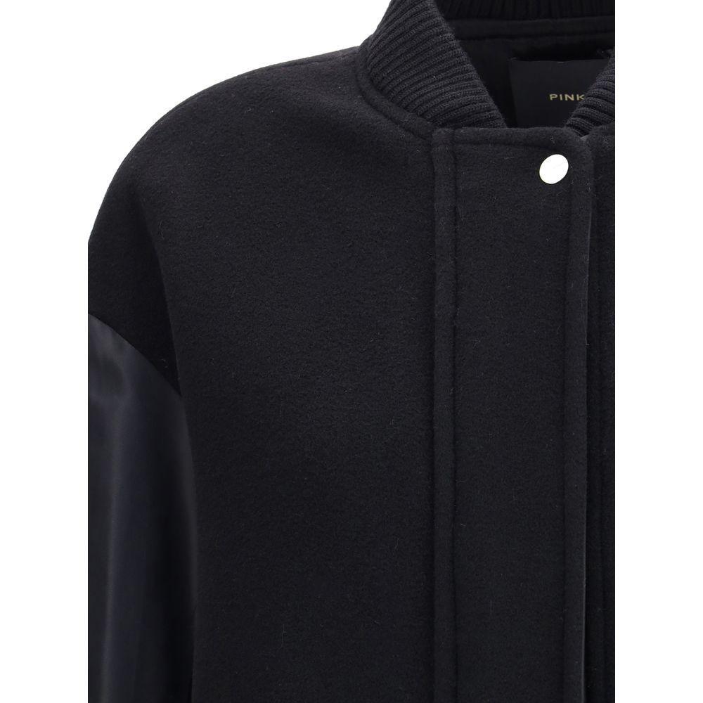 PINKO Long Coat in wool-blend cloth and technical satin PI-105640A2SLZ99-M