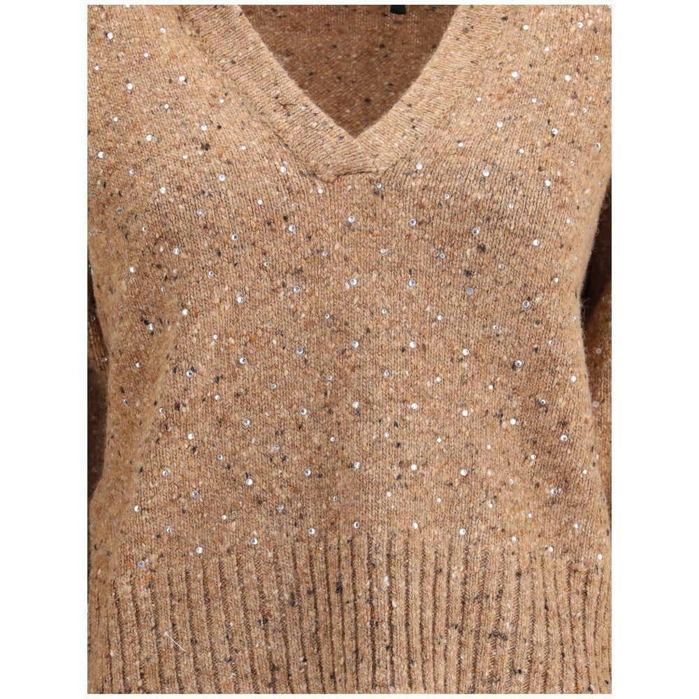 PINKO V-neck Sweater with rhinestones PI-105684A2U4C3Z-L
