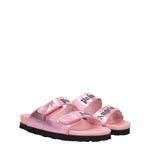 Palm Angels Pink Leather Slippers Sandals PA-8547358900489-EU36/US6