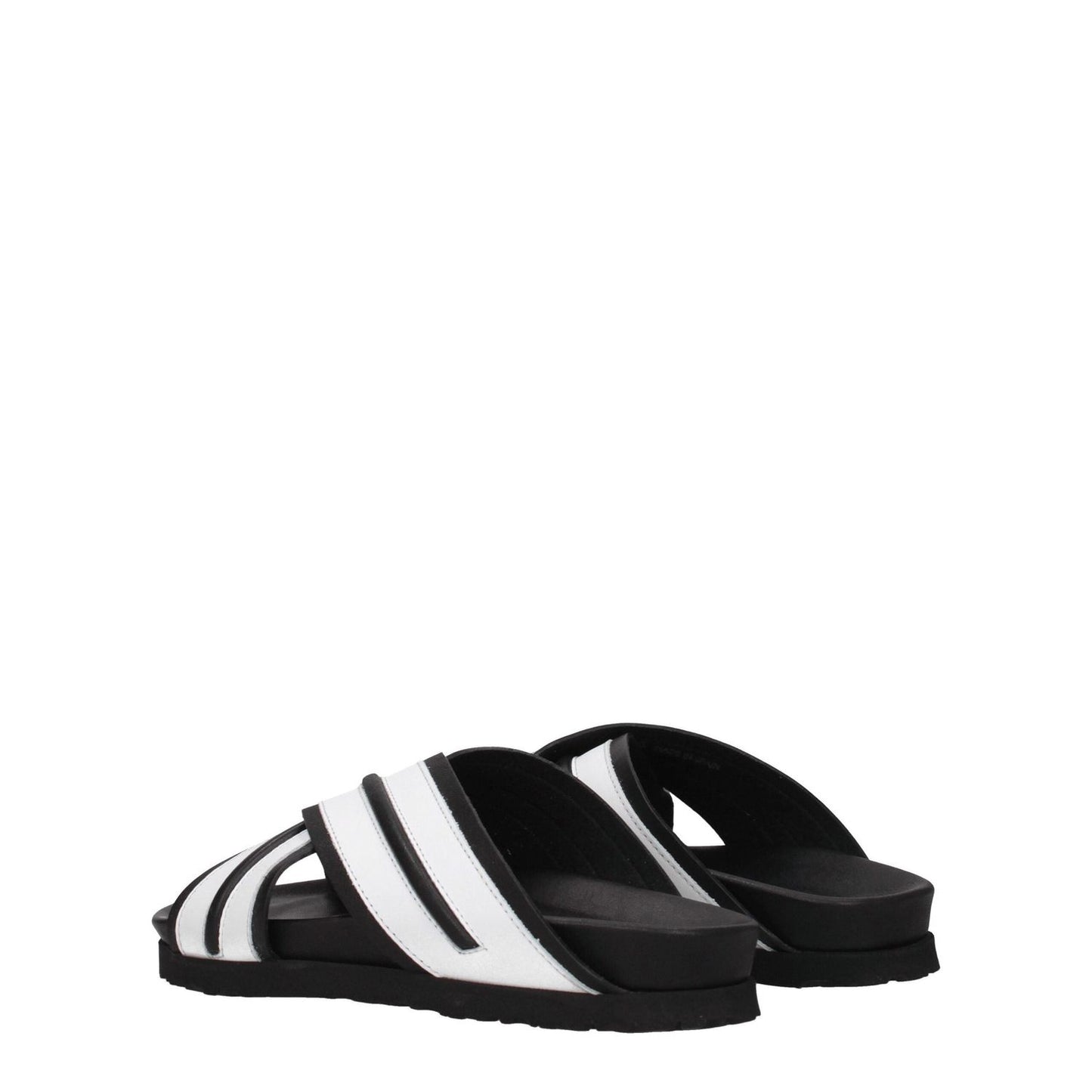 Palm Angels White Leather Slippers Sandals PA-8547346743561-EU35/US5