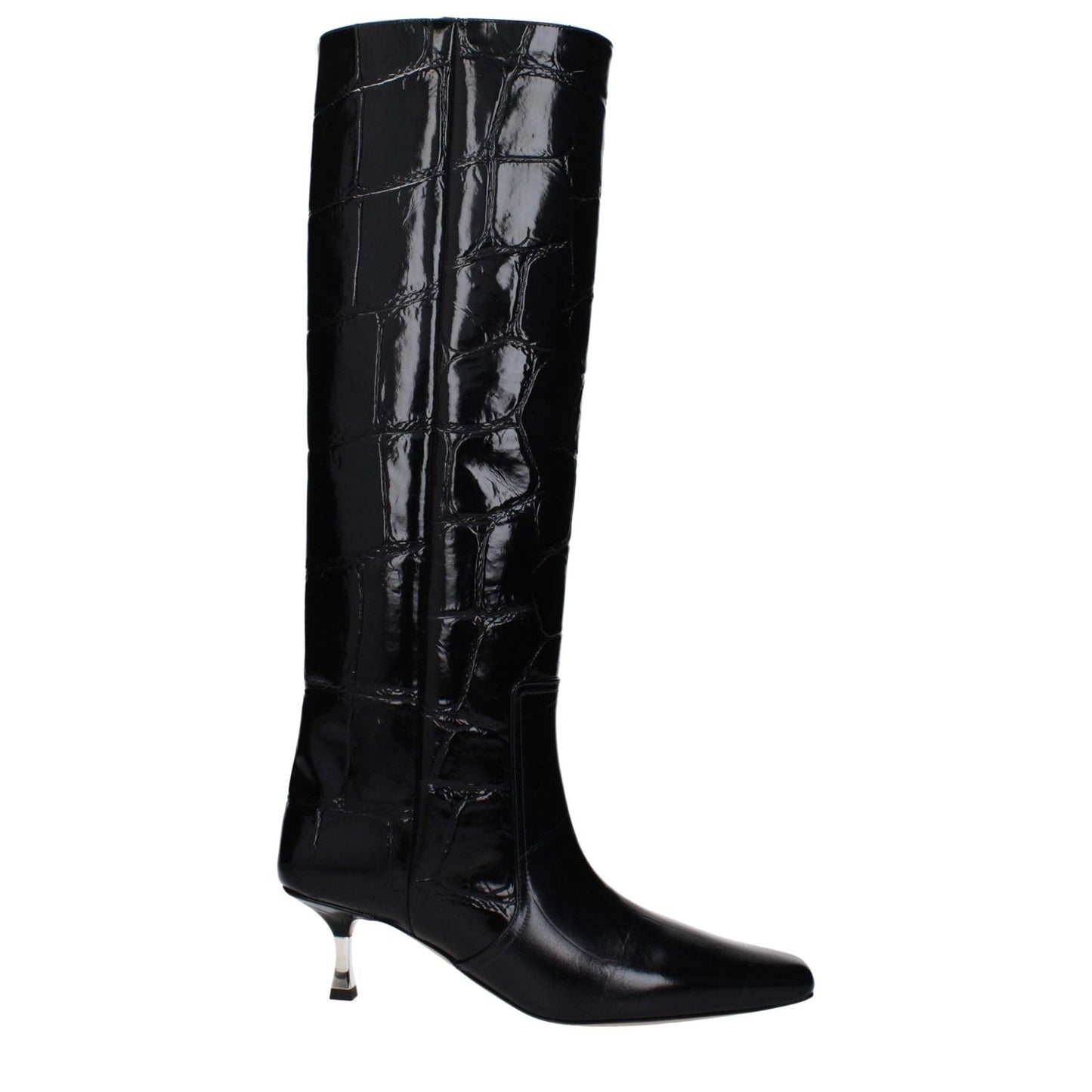 Paris Texas Black Leather High Heel Boots PA-14884841849097-EU37/US7