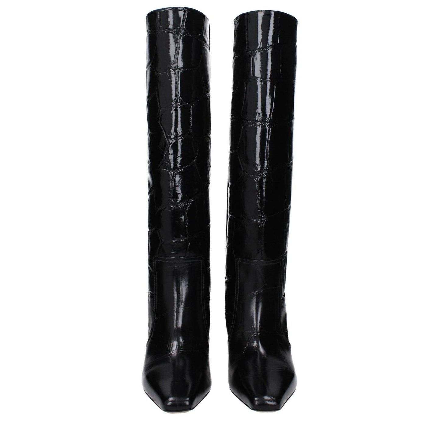 Paris Texas Black Leather High Heel Boots PA-14884841849097-EU37/US7