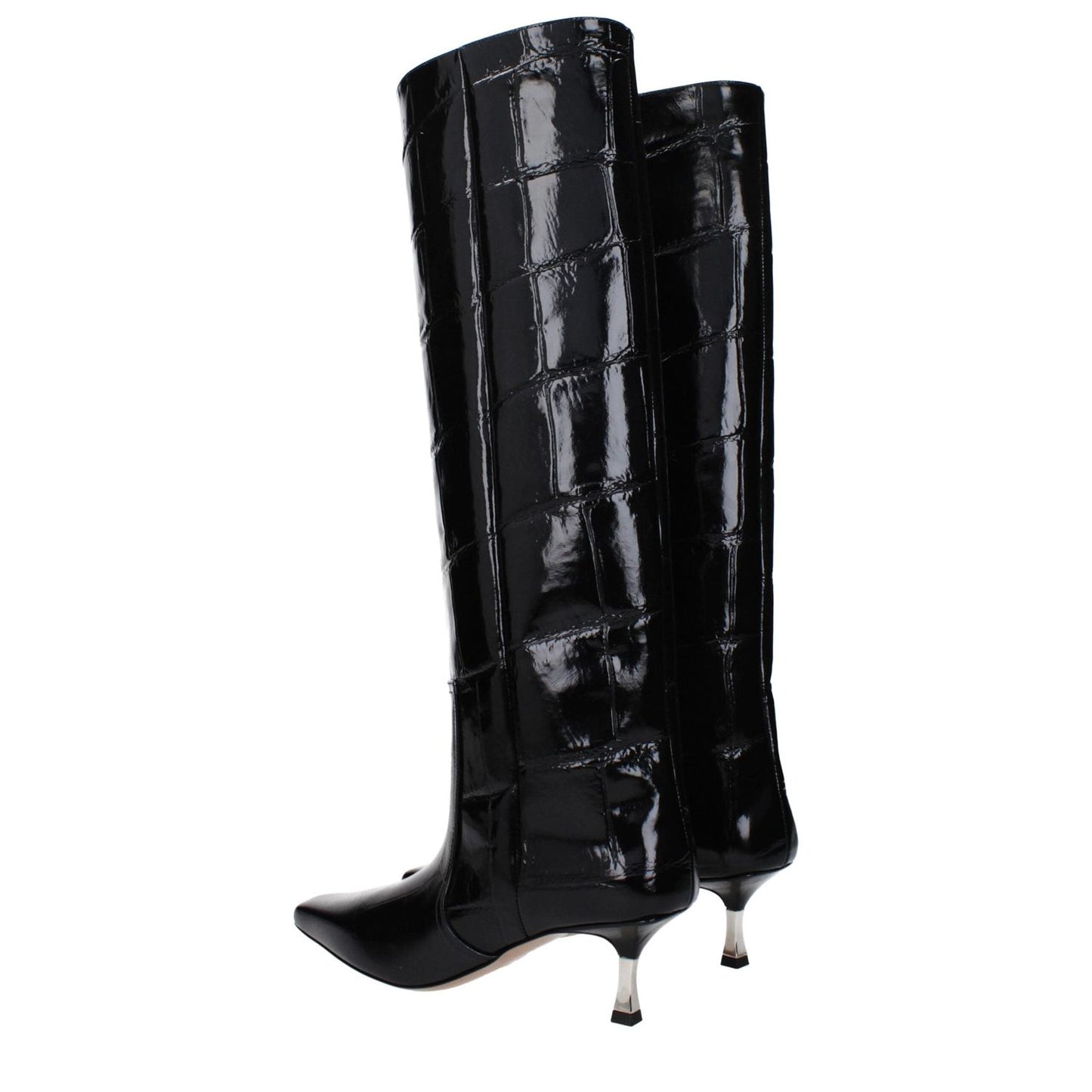Paris Texas Black Leather High Heel Boots PA-14884841849097-EU37/US7