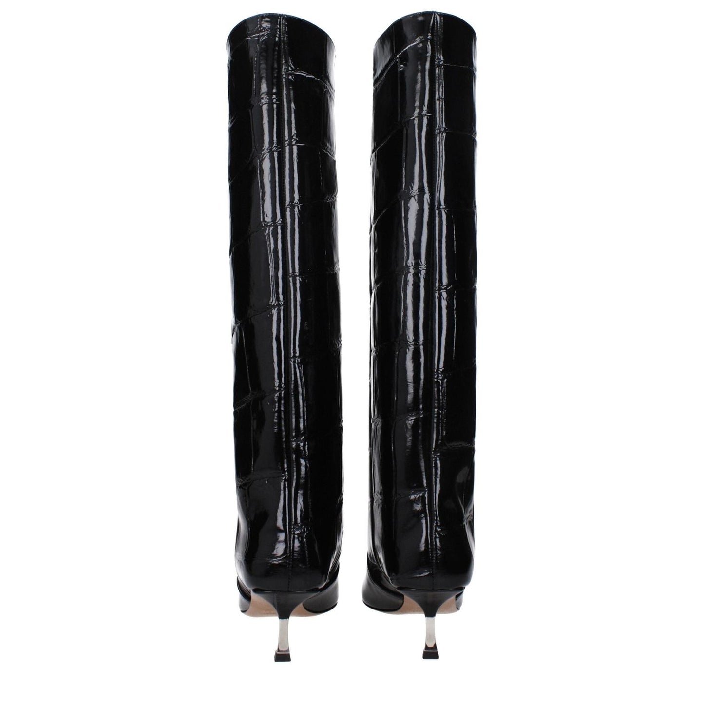 Paris Texas Black Leather High Heel Boots PA-14884841849097-EU37/US7