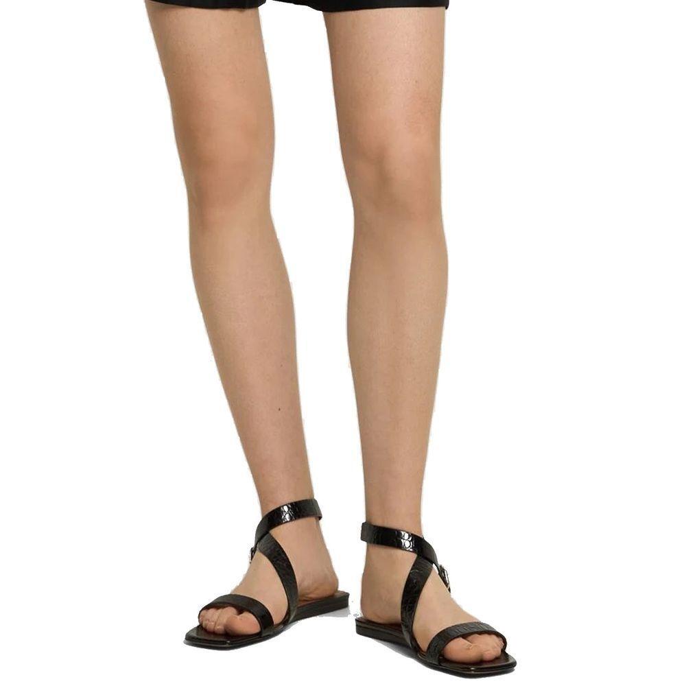 Paris Texas Lauren Croco Flat Sandals PA-8854020161748-EU36/US6