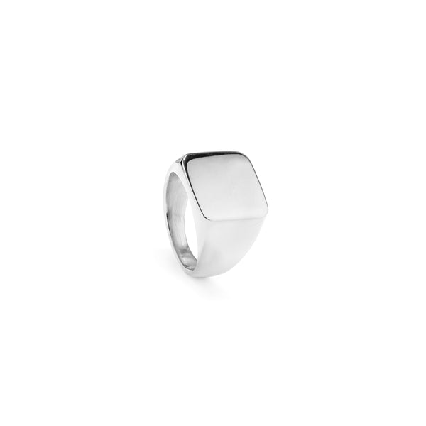 Alt Tag: RADIANT JEWELS JEWELRY Mod. RH000026-22 silver ring with square design, elegant and contemporary style.