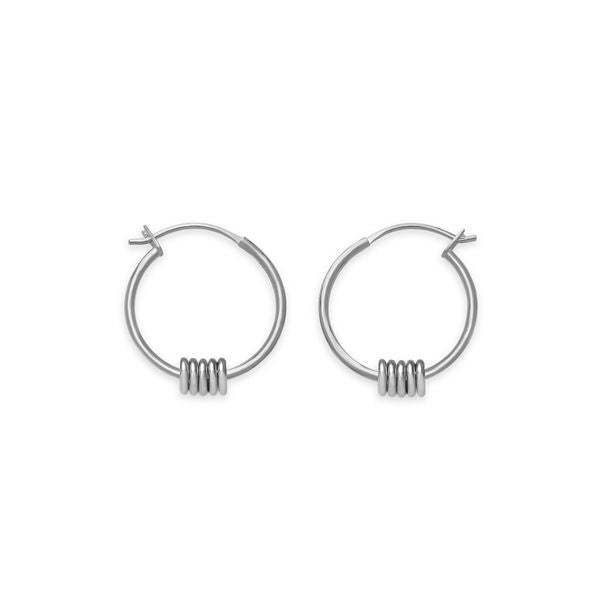 ROSEFIELD JEWELS JEWELRY Mod. JMHSS-J067 silver hoop earrings with spiral design