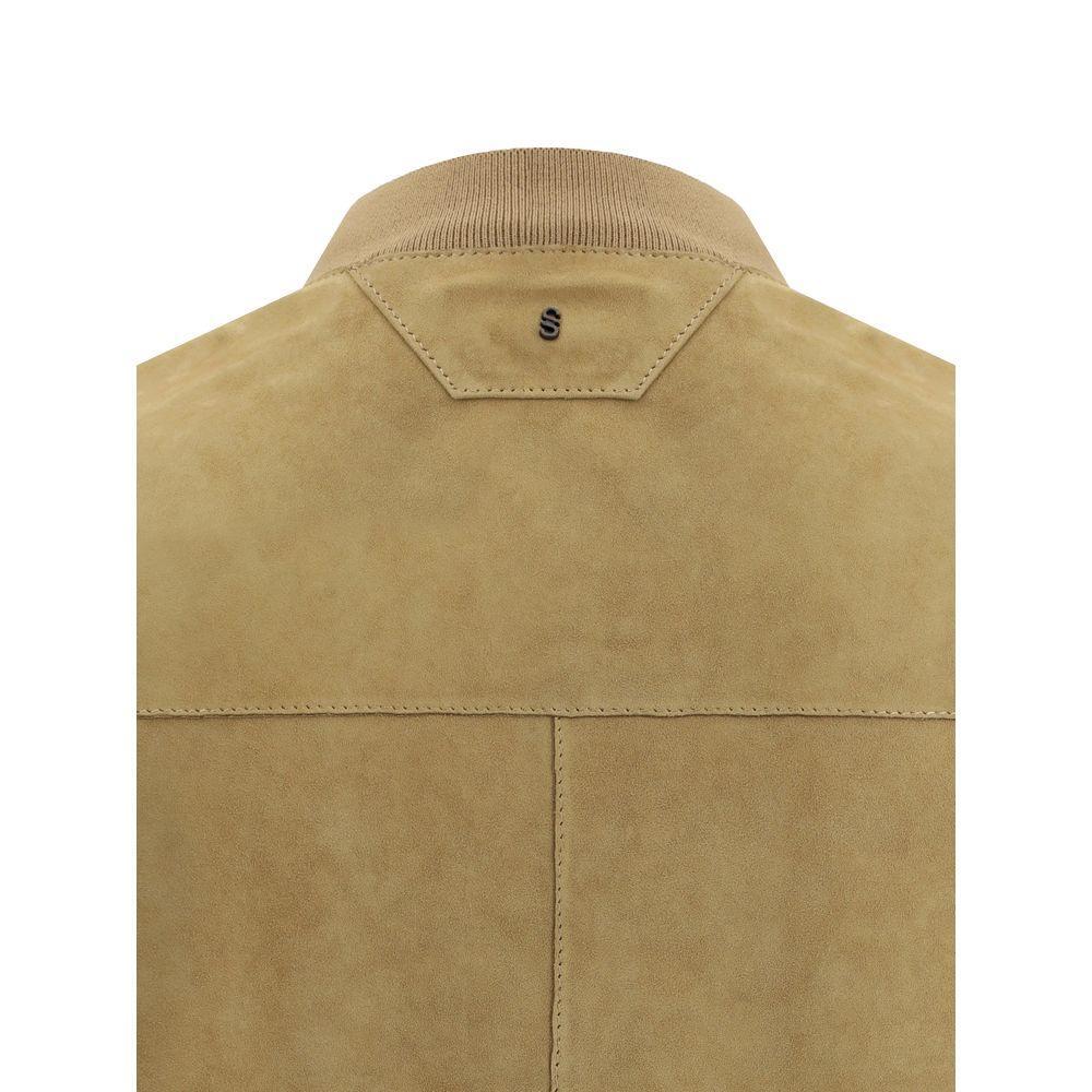 Salvatore Santoro Suede Jacket SA-48576UBEIGE-IT52 | XL
