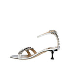 Sergio Rossi Leather Crystal Sandals SE-8735590416596-EU37.5/US7.5