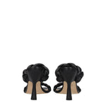 Stuart Weitzman Black Leather Stiletto Heels Sandals ST-8547354181897-EU37/US7