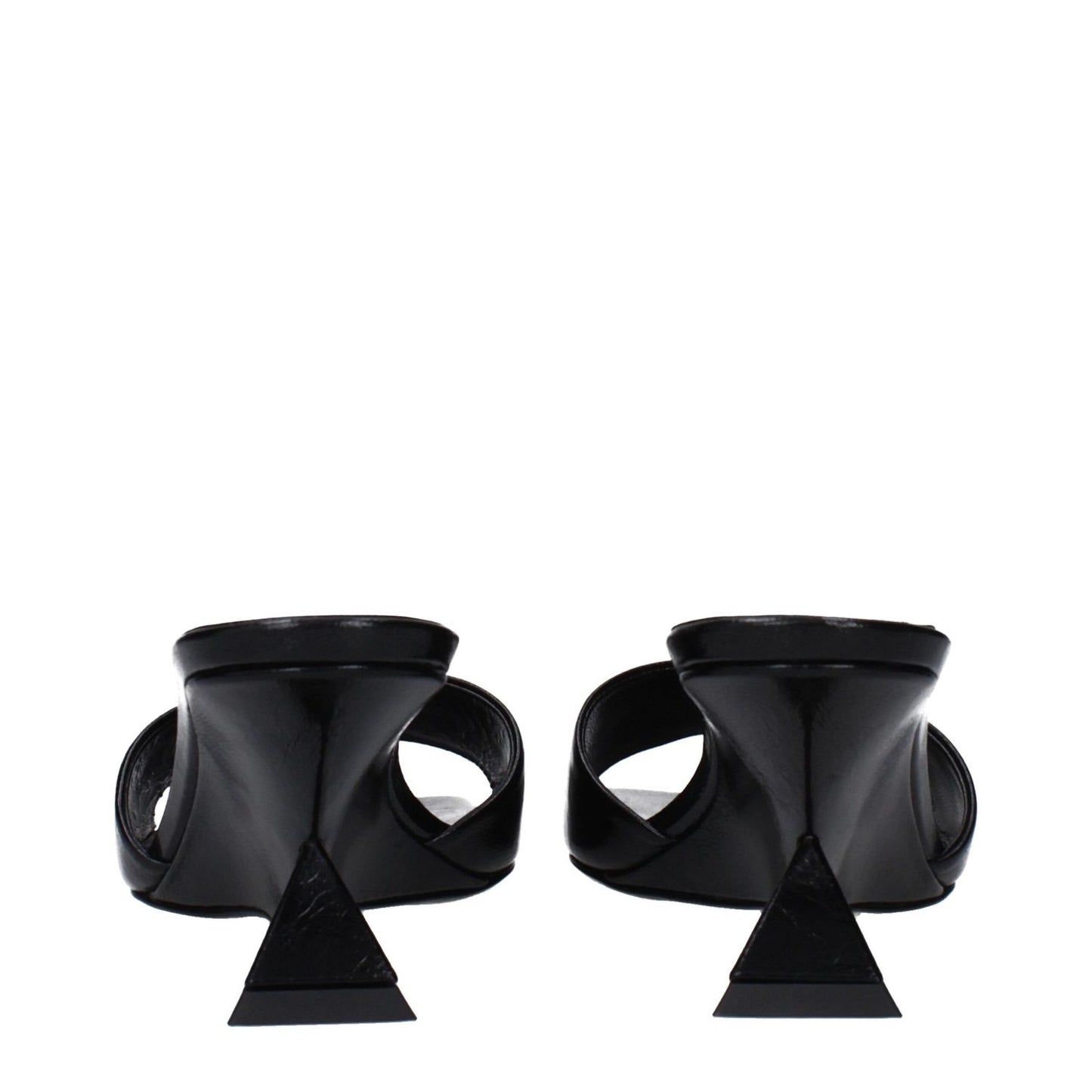 The Attico Black Leather Sandals