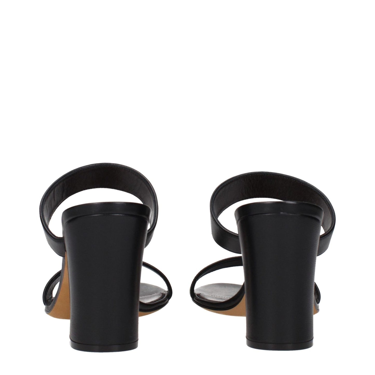 The Row Black Leather Stiletto Heel Sandals