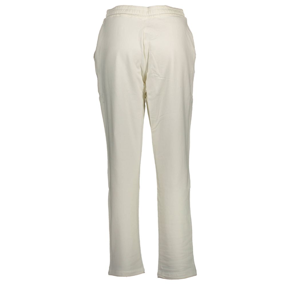 Back view of U.S. POLO ASSN. White Cotton Pant with elastic waistband and logo detail.