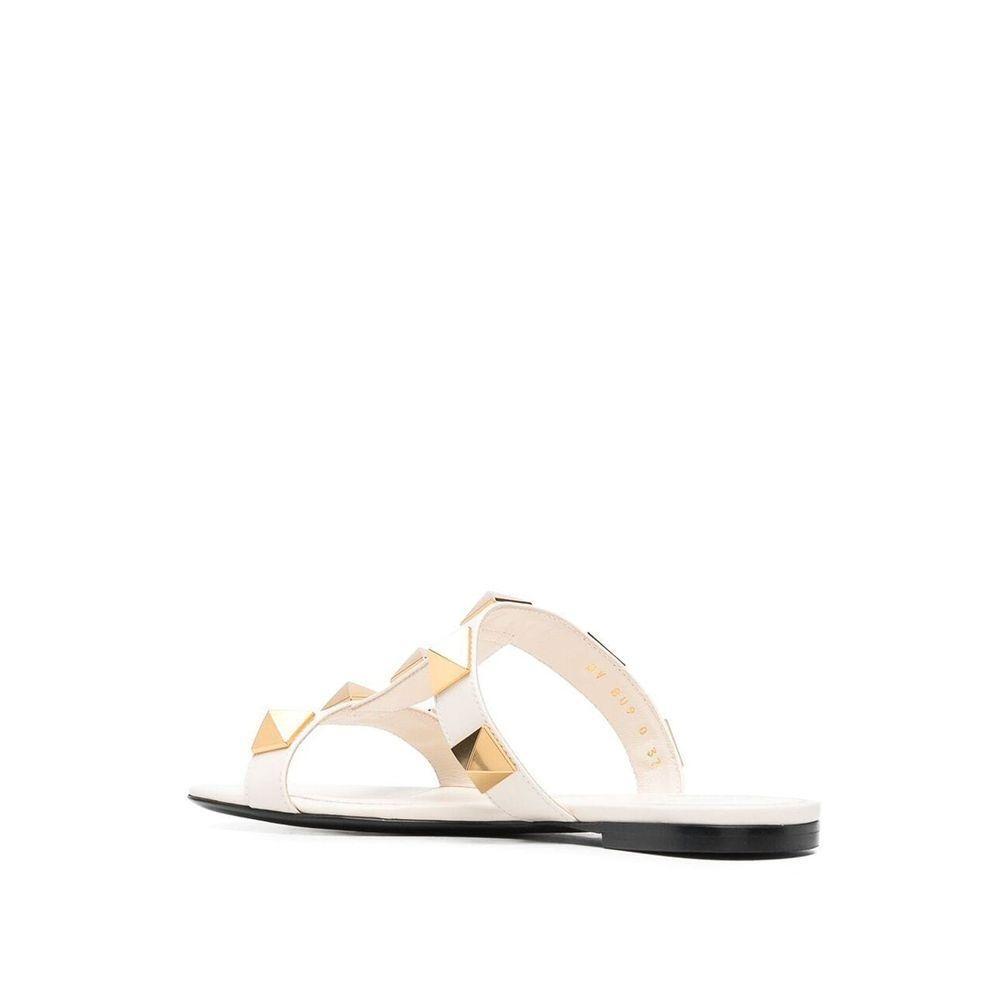 Valentino Garavani Roman Stud Leather Flat Sandals VA-8800869449940-EU35/US5
