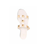 Valentino Garavani Roman Stud Leather Flat Sandals VA-8800869449940-EU35/US5
