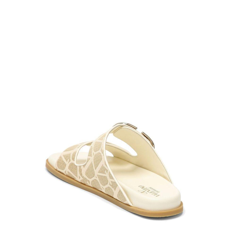 Valentino Garavani Toile Iconographe Flat Sandals VA-8735614533844-EU37/US7