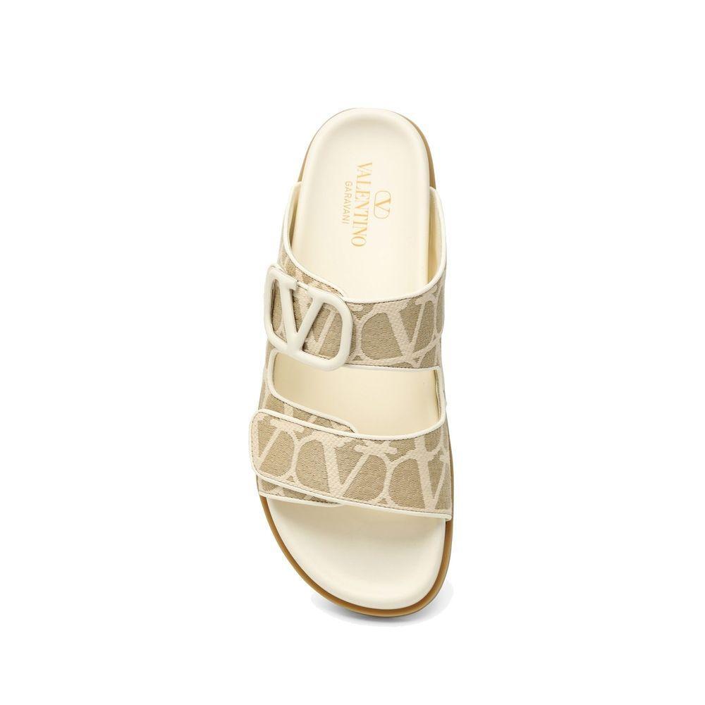 Valentino Garavani Toile Iconographe Flat Sandals VA-8735614533844-EU37/US7