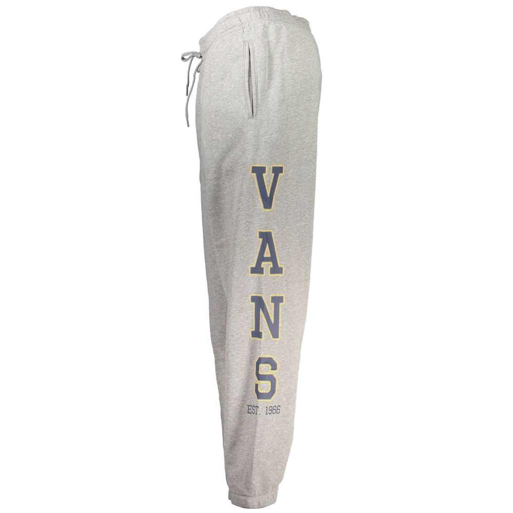 Vans Gray Cotton Pant, sports trousers, fleece with elastic waist and laces, 3 pockets, elastic ankles, print and logo.