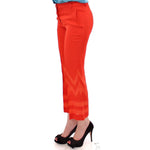 Versace Collection Red Pants Cropped 3/4 Short Nude Capri Pants GSS10808-40