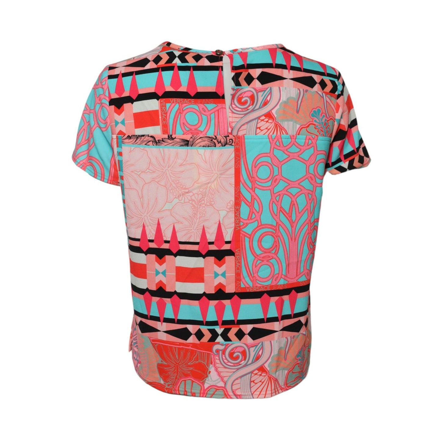 Versace Jeans Multicolor Print Short Sleeves Women Blouse Top TSH83830-42
