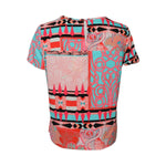 Versace Jeans Multicolor Print Short Sleeves Women Blouse Top TSH83830-42