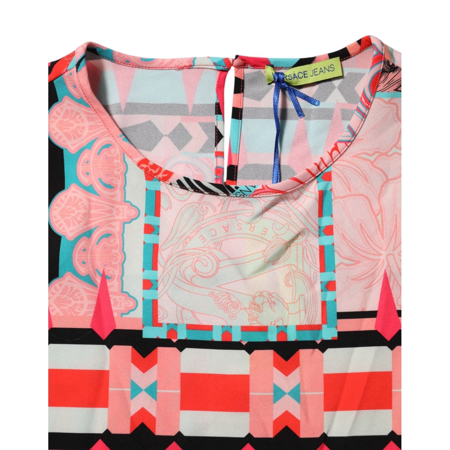Versace Jeans Multicolor Print Short Sleeves Women Blouse Top TSH83830-42
