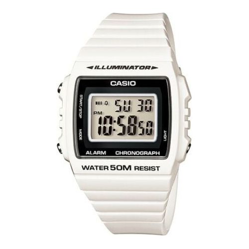 CASIO TIMELESS COLLECTION Mod. SPORT ILLUMINATOR WR 50M. ALARM. CHRONOGRAPH - WHITE W-215H-7AVDF