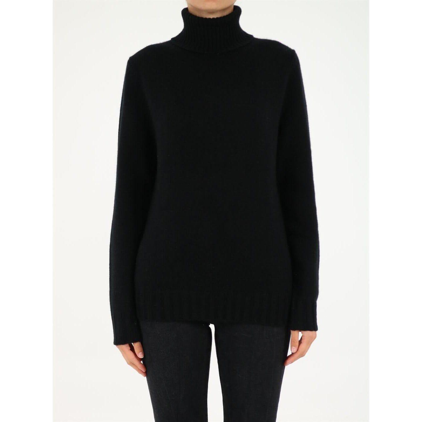 Allude Black Roll-Neck Cashmere Sweater 410024
