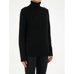 Allude Black Roll-Neck Cashmere Sweater 410024