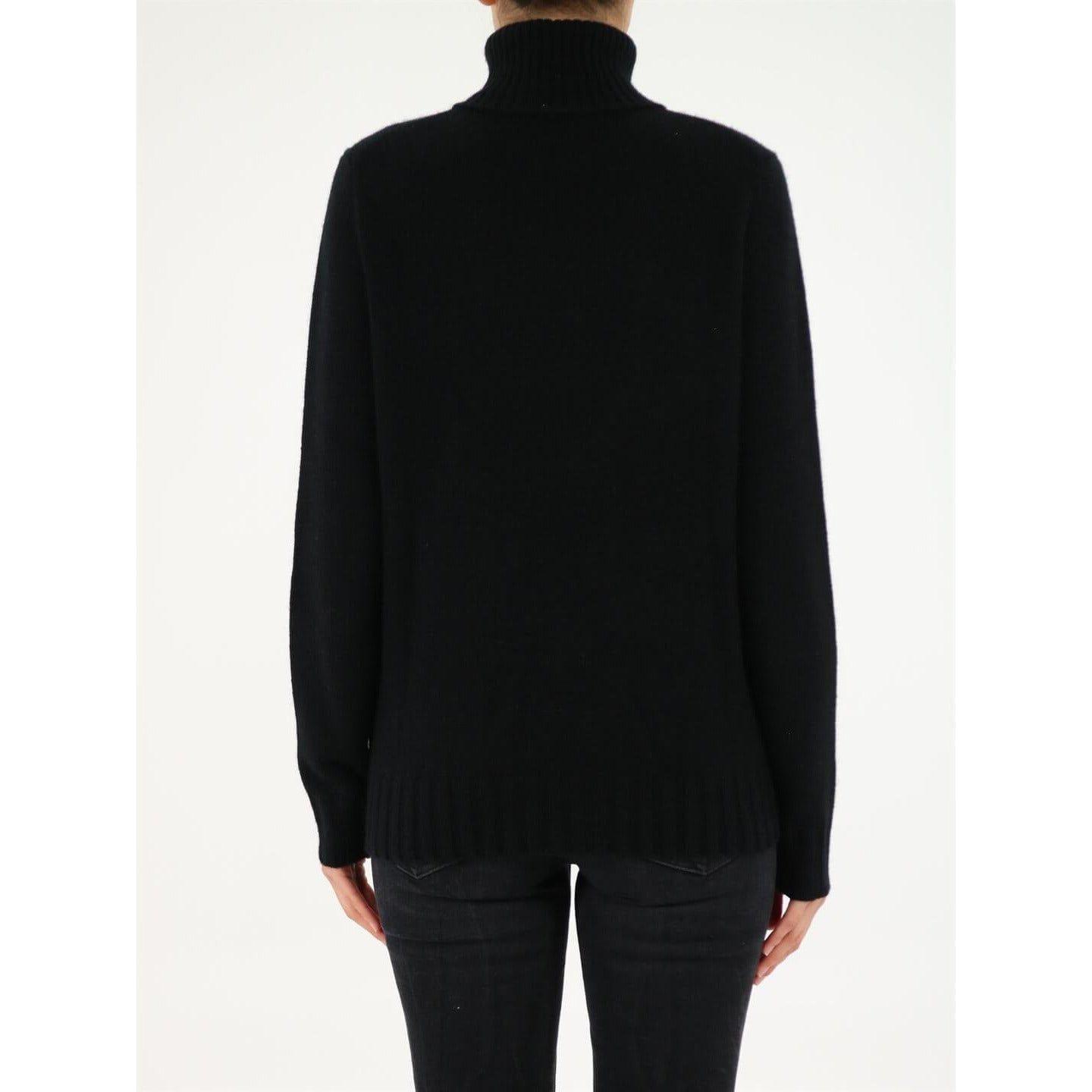 Allude Black Roll-Neck Cashmere Sweater 410024