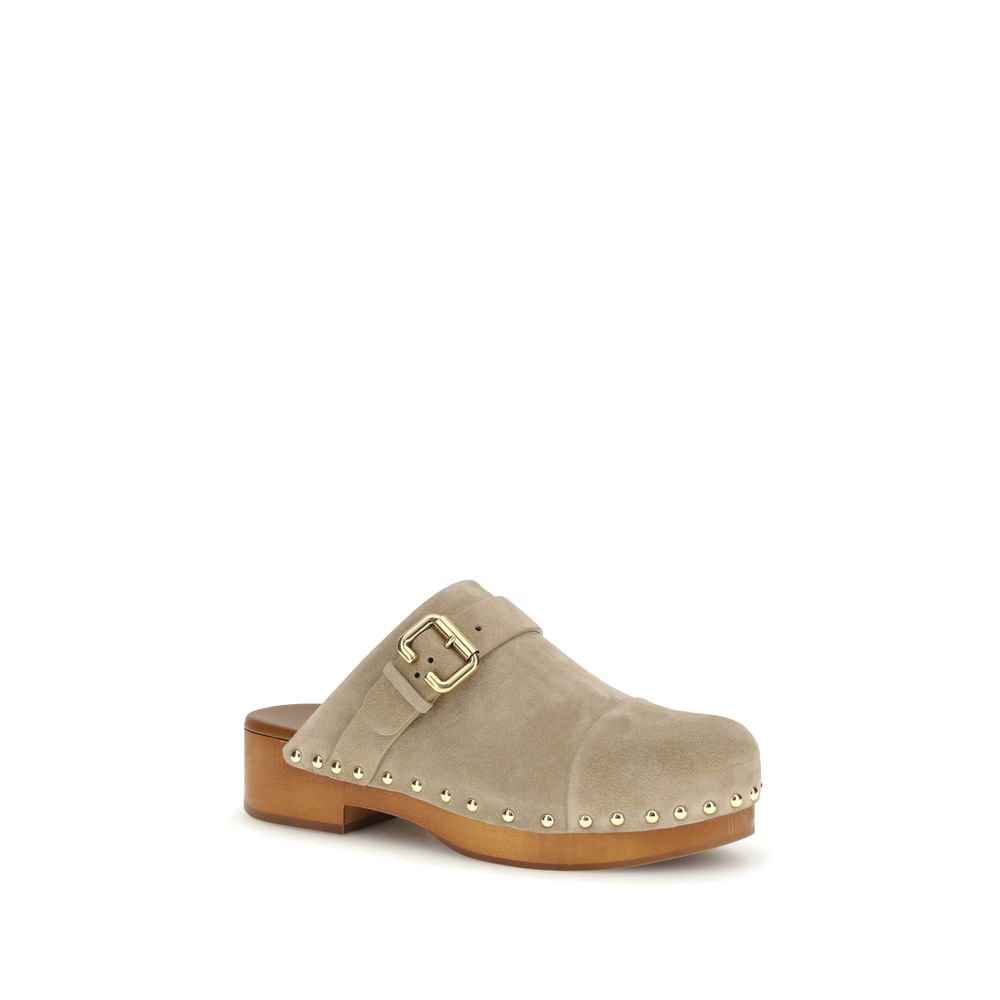Chloé Beige Calf Leather Bos Taurus Clogs