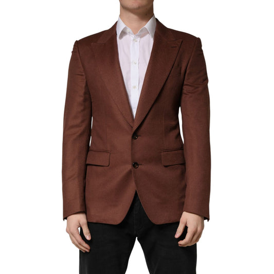 Dolce & Gabbana Brown Cashmere Single Breasted Jacket Blazer