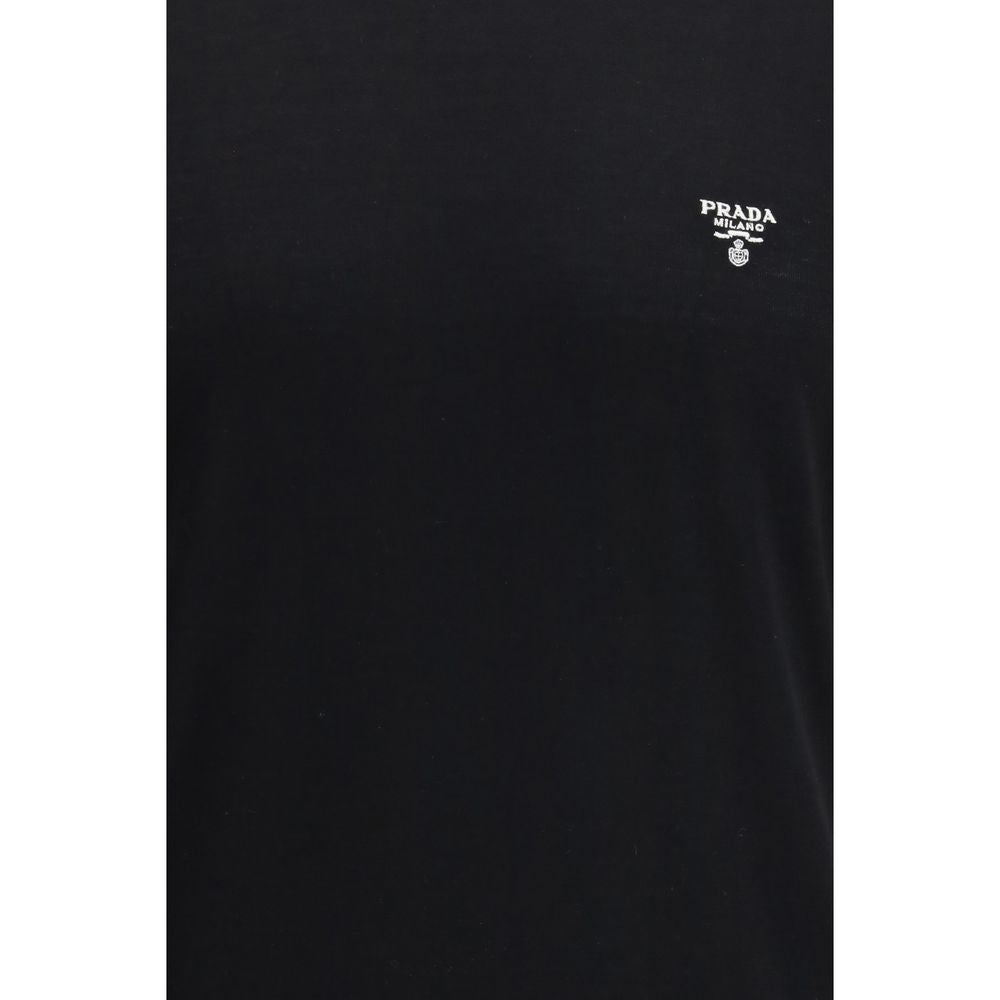 Prada Black Fleece Wool T-Shirt 1728,72470364320,Black,Clothing,IT46 | S,IT48 | M,IT50 | L,IT52 | XL,IT54 | XXL,Men,New with tags,Prada,T-Shirts - Clothing