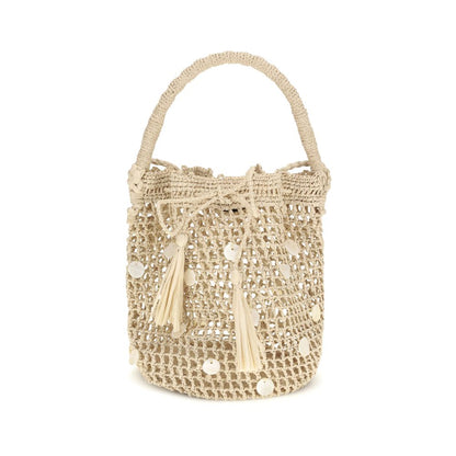 Alanui Beige Raffia Backet Bag1728,72470364320,Alanui,Bags,Beige,Bucket Bags - Bags,New with tags,Women
