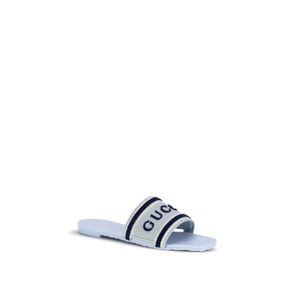 Gucci Blue Cotton Sandals 1728,72470364320,Blue,EU36.5/US6.5,EU36/US6,EU37/US7,EU38.5/US8.5,EU39/US9,EU40/US10,Gucci,New with tags,Sandals - Shoes,Shoes,Women