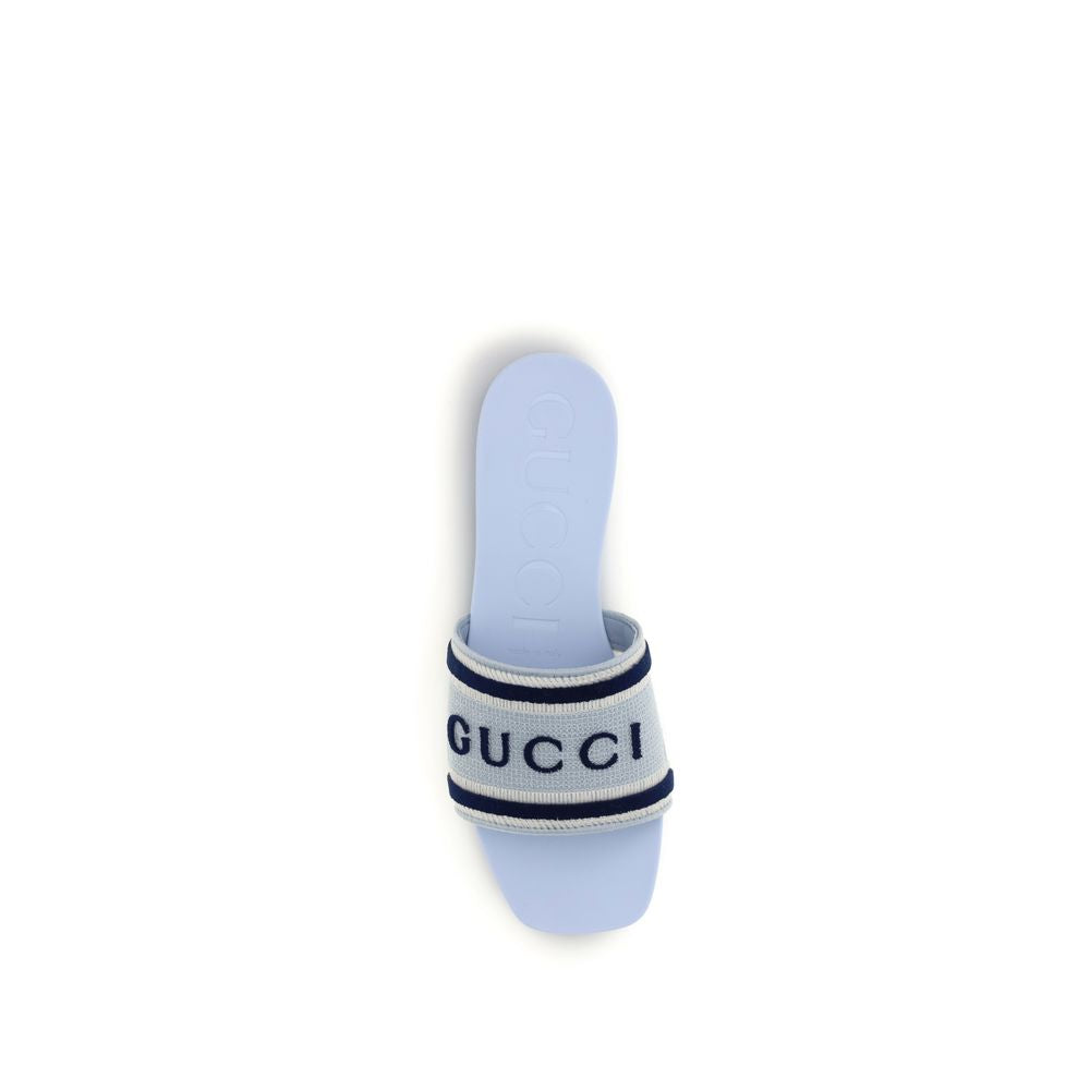 Gucci Blue Cotton Sandals 1728,72470364320,Blue,EU36.5/US6.5,EU36/US6,EU37/US7,EU38.5/US8.5,EU39/US9,EU40/US10,Gucci,New with tags,Sandals - Shoes,Shoes,Women