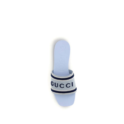 Gucci Blue Cotton Sandals 1728,72470364320,Blue,EU36.5/US6.5,EU36/US6,EU37/US7,EU38.5/US8.5,EU39/US9,EU40/US10,Gucci,New with tags,Sandals - Shoes,Shoes,Women