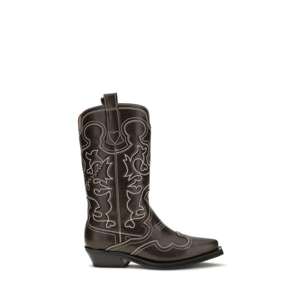 Ganni Brown Polyurethane Lace-Up Boots 1728,72470364320,Boots - Shoes,Brown,EU36/US6,EU37/US7,EU38/US8,EU40/US10,EU41/US11,Ganni,Lace-Up Boots - Boots - Shoes,New with tags,Shoes,Women