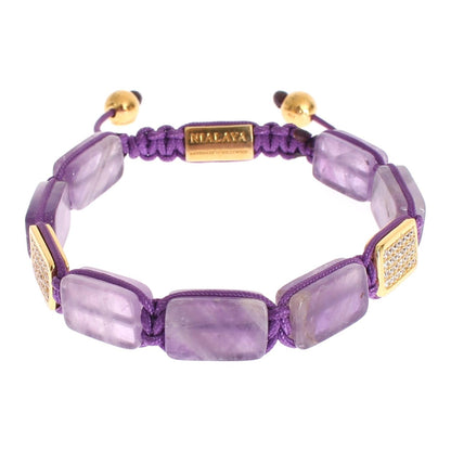 Nialaya CZ Amethyst 18K Gold 925 Bracelet Bracelet