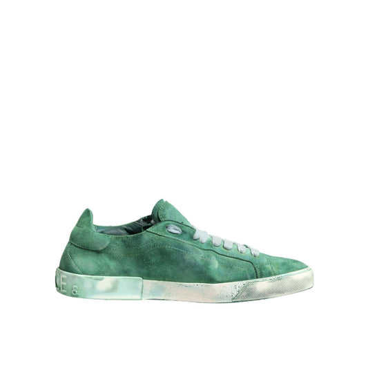 Dolce & Gabbana Green Suade DG Logo Sole Low Top Sneakers Shoes