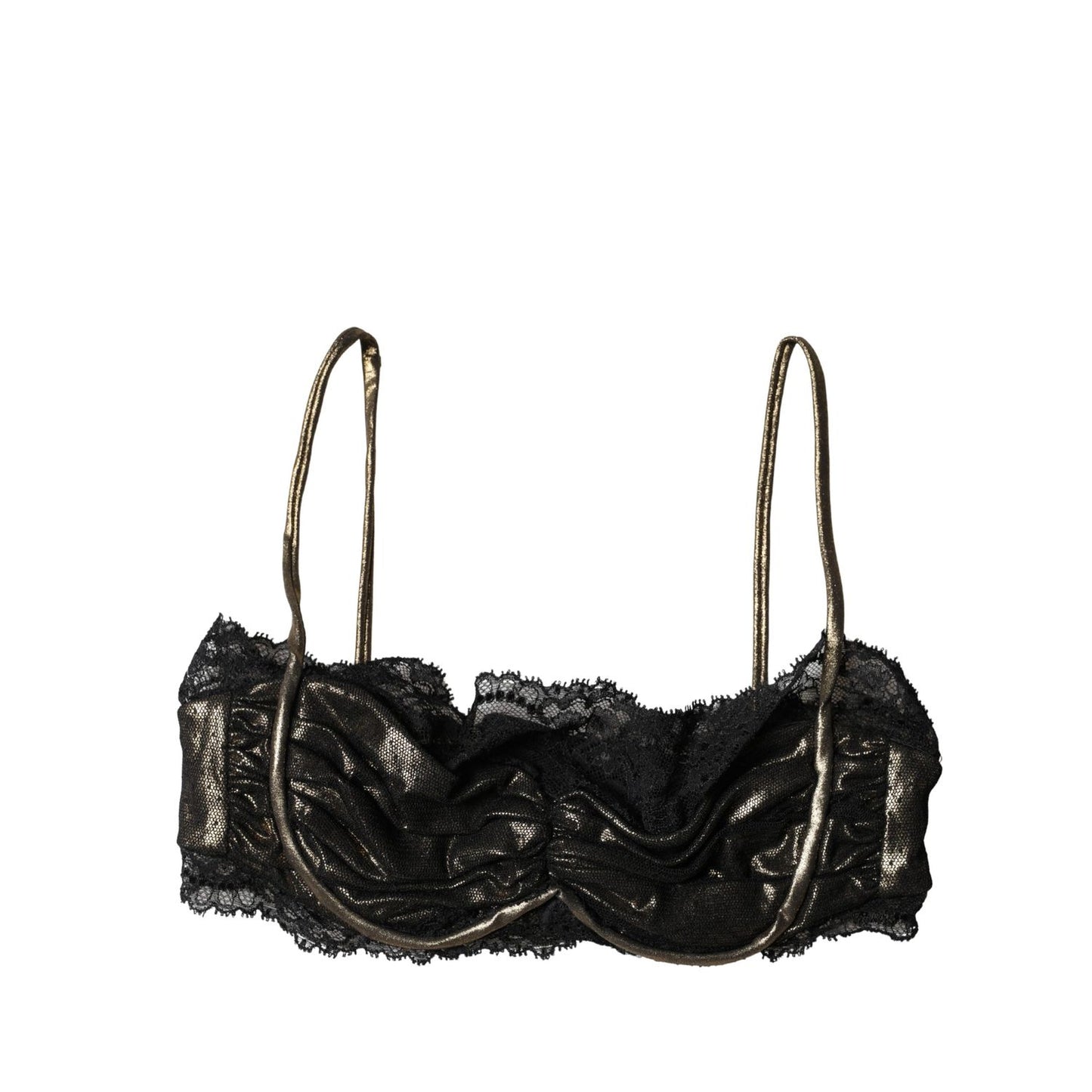 Dolce & Gabbana Black Silk Underwired Balconnet Bra Underwear