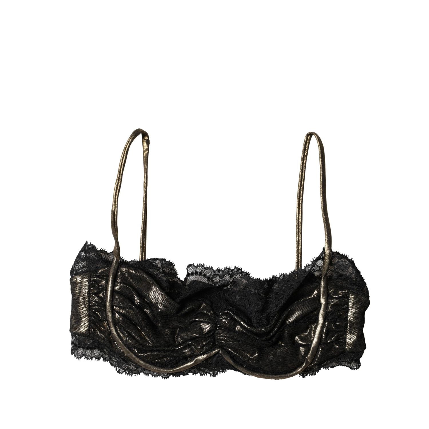 Dolce & Gabbana Black Silk Underwired Balconnet Bra Underwear