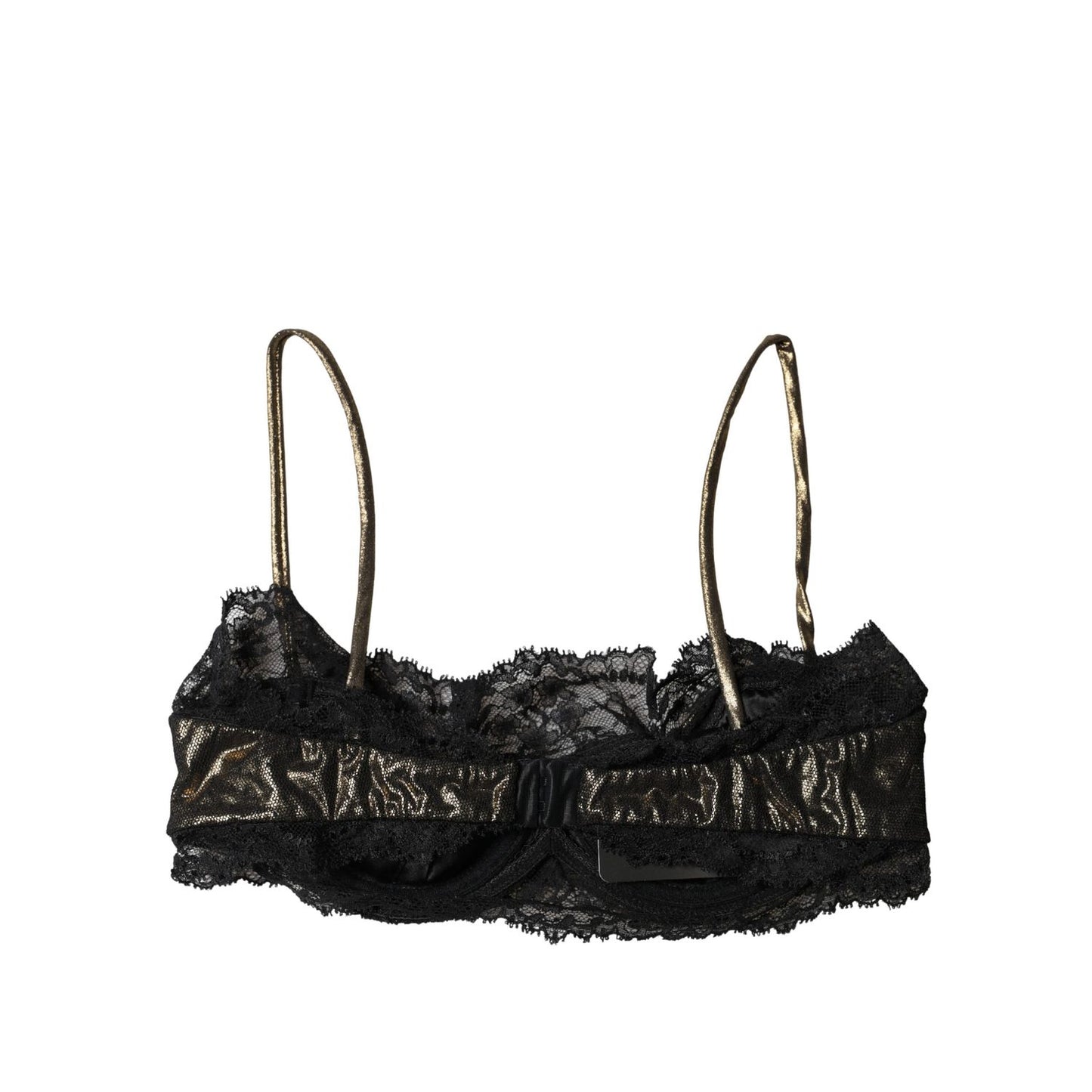 Dolce & Gabbana Black Silk Underwired Balconnet Bra Underwear