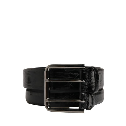 Dolce & Gabbana Men Black Exotic Leather Double Strap Belt