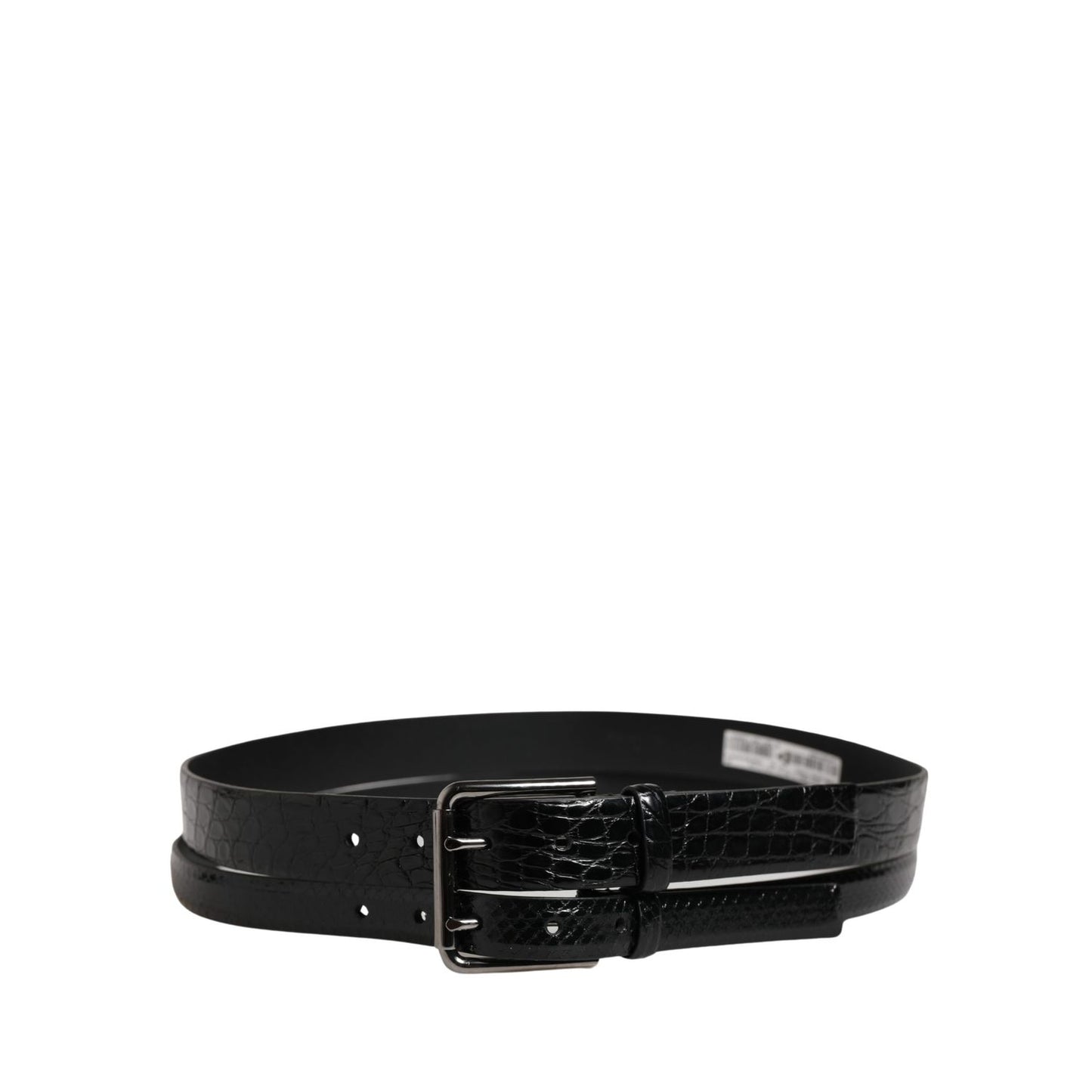 Dolce & Gabbana Men Black Exotic Leather Double Strap Belt