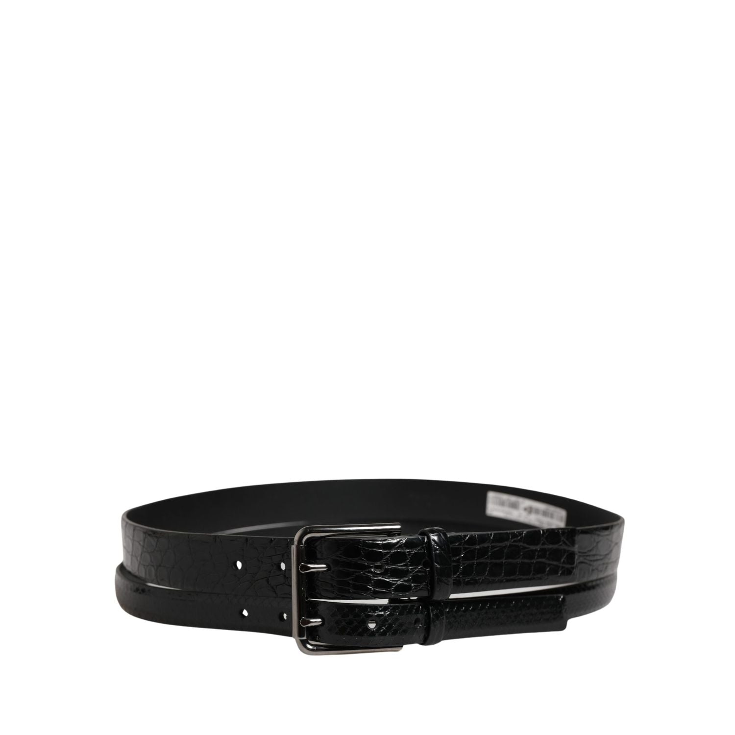 Dolce & Gabbana Men Black Exotic Leather Double Strap Belt
