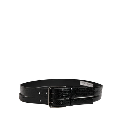Dolce & Gabbana Men Black Exotic Leather Double Strap Belt