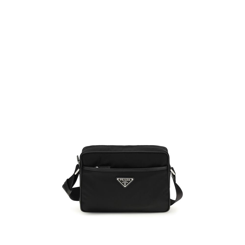Prada Black The Re-Nylon and Saffiano Shoulder Bag