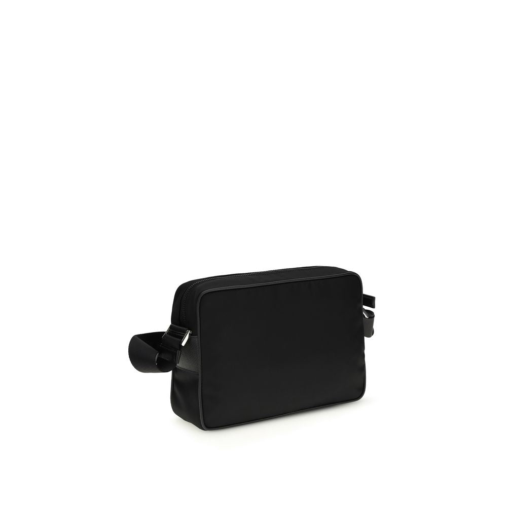 Prada Black The Re-Nylon and Saffiano Shoulder Bag